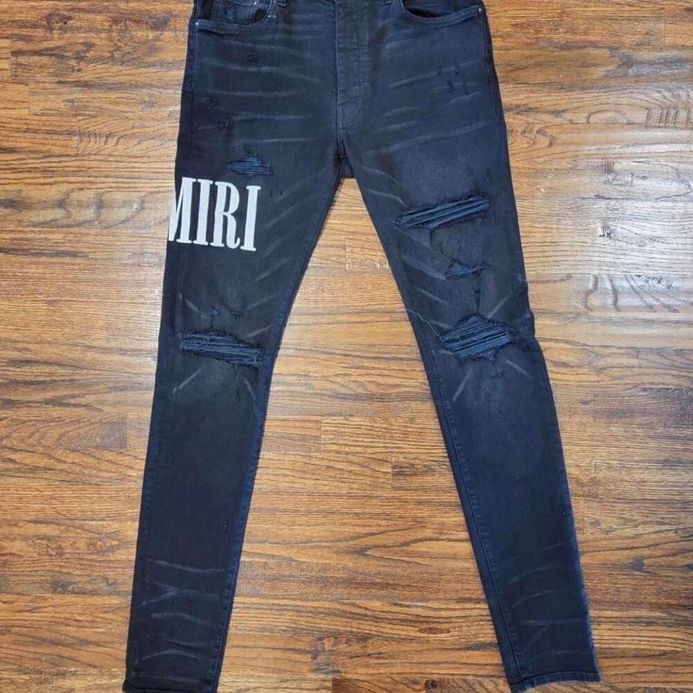 Amiri Men's Black and Navy Jeans